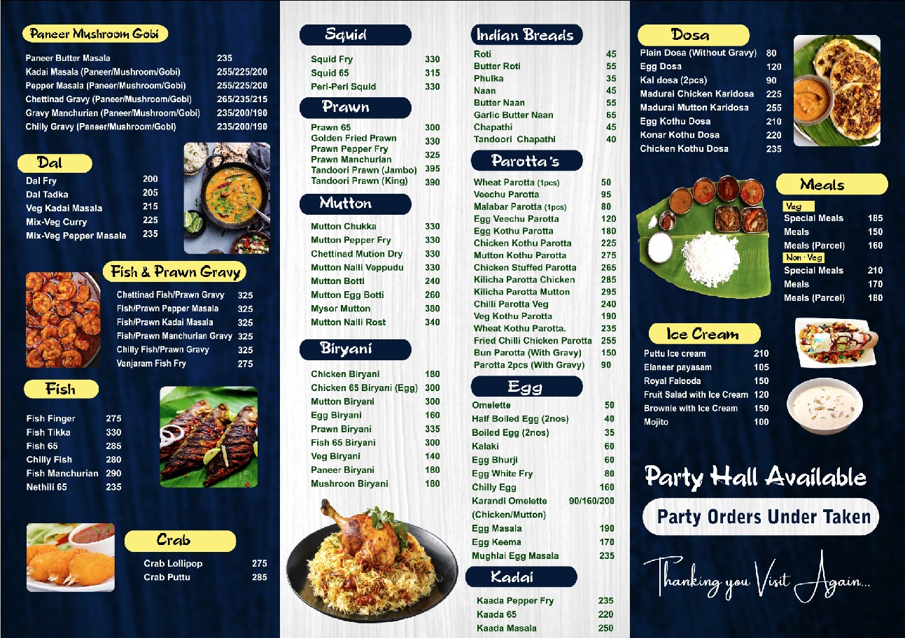Saravanana Restaurant Menu Page 2